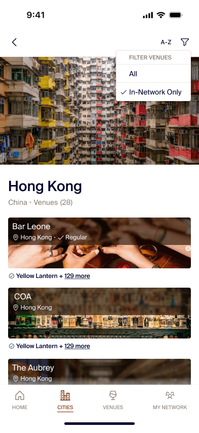 Corner Table: City: Hong Kong