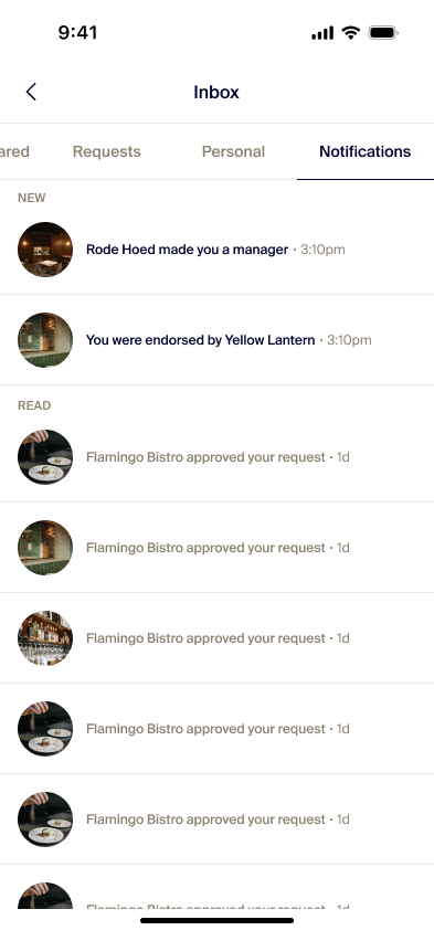 Corner Table: Notifications