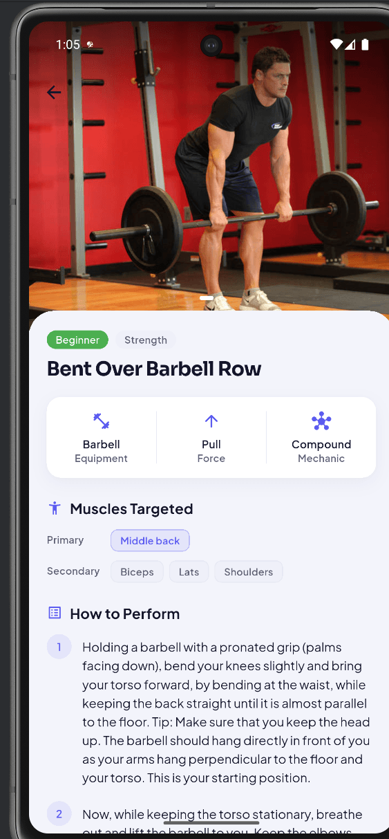 FitMind AI: Exercise details