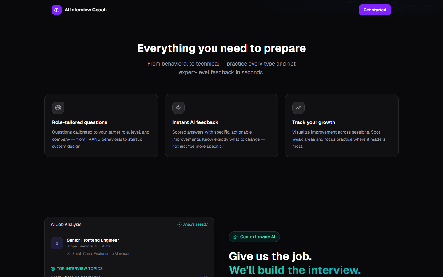 AI Interview Coach: Features