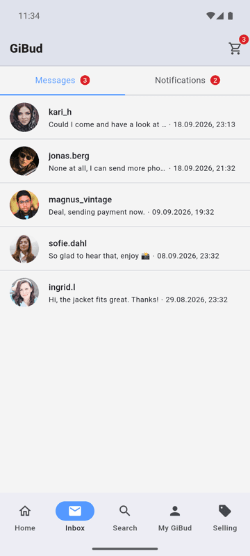 GiBud: Inbox