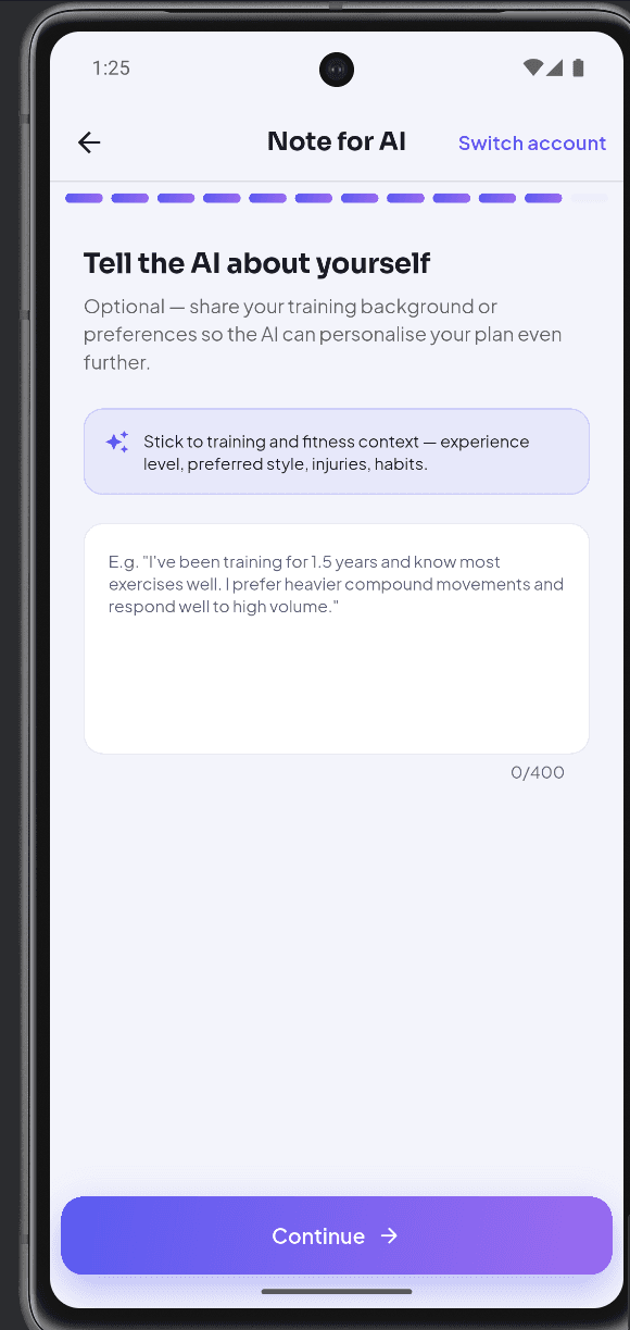 FitMind AI: Note for the AI