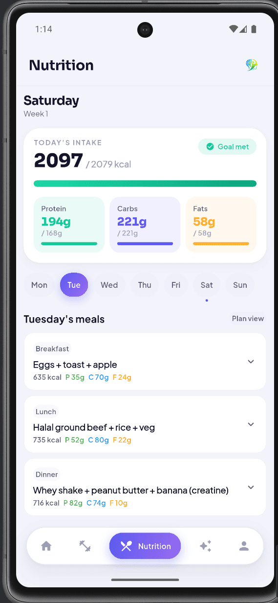 FitMind AI: Nutrition plan