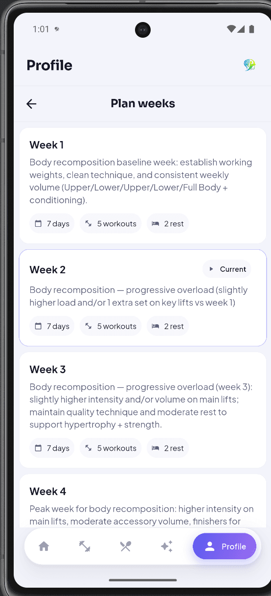 FitMind AI: Plan weeks