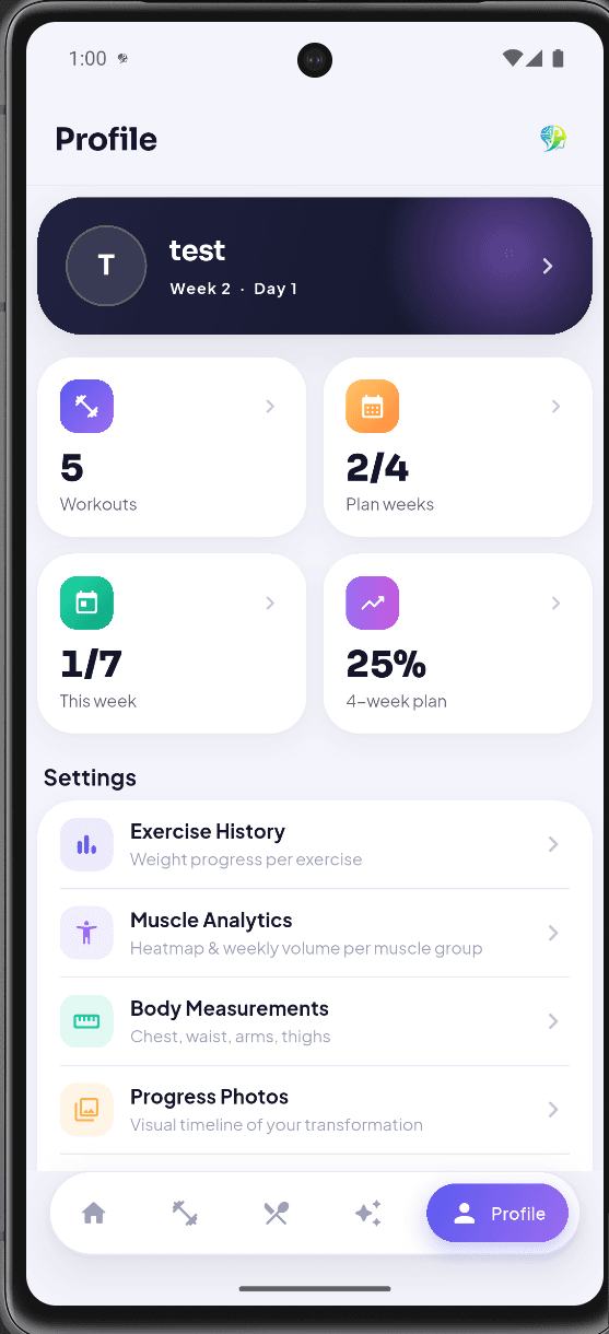 FitMind AI: Profile