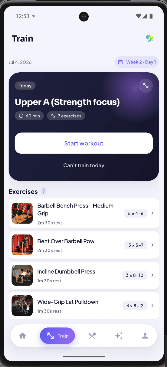 FitMind AI: Today's workout